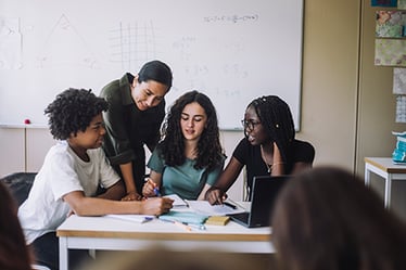 Students in a classroom working together
