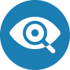 Eye and magnifying glass icon