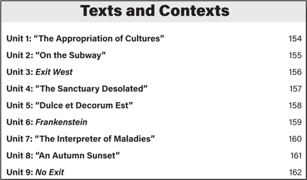 Advanced Placement English Literature anchor texts example