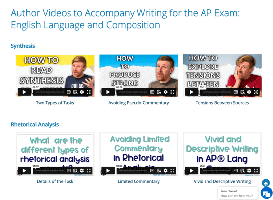 AMSCO Writing for the Advanced Placement Exam Companion Web site image