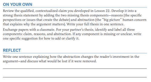 SE pg 87, On Your Own and Reflect