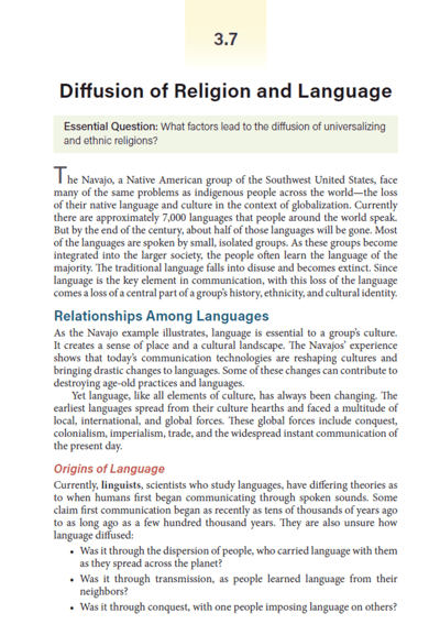 Advanced Placement Human Geography Readability sample page
