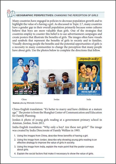 Advanced Placement Human Geography Geographic Perspectives sample page