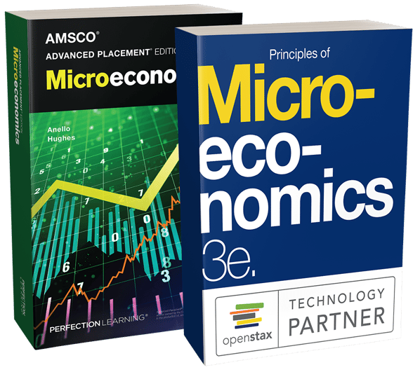 Microeconomics AMSCO and OpenStax covers