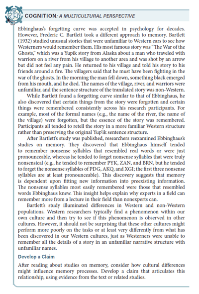 Advanced Placement Psychology Writing Rigor & Fluency page example