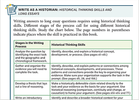Advanced Placement United States History Write as a Historian sample page