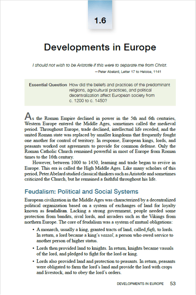 Advanced Placement World History Readability page example