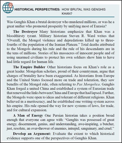 Advanced Placement World History Historical Perspectives page example