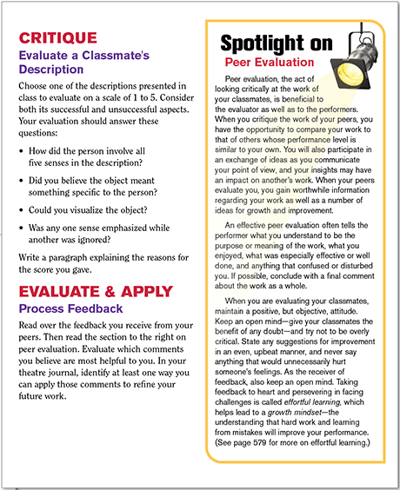 Basic Drama Projects Critique and Evaluate and Apply image