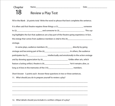 Basic Drama Projects Chapter Test image