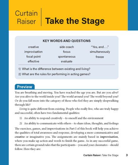Center Stage Curtain Raiser sample page