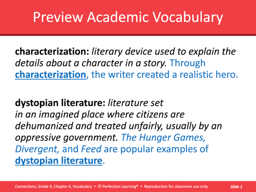 Connections: Reading PowerPoint on academic vocabulary image