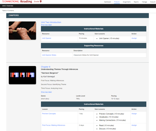 Connections: Reading online planning dashboard image