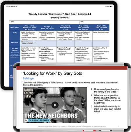Connections: Literature Middle School Ready Made Teacher Presentation images