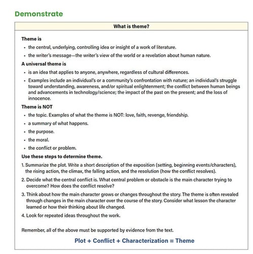Connections: Reading Skill focus demonstrate image