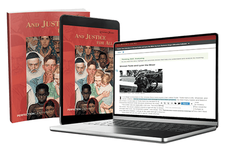 Literature and Thought student editions and laptop image