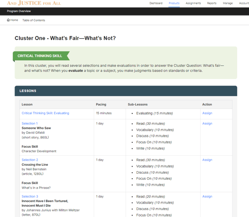 Literature and Thought planner landing page image