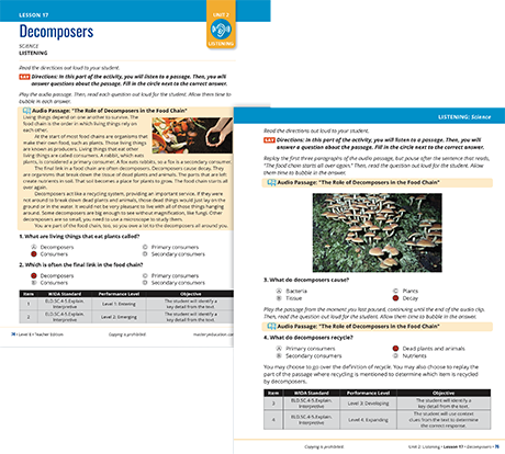 Measuring Up Getting Ready for English Language Learners 2.0 Success Teacher Edition pages