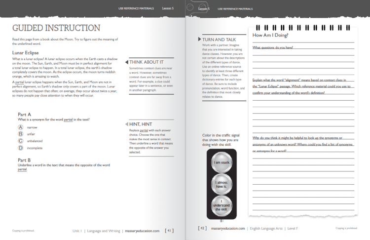 Measuring Up Student Edition Guided Instruction pages