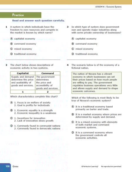 Measuring Up Florida Civics Practice page