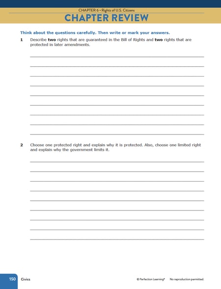 Measuring Up Florida Civics Chapter Review page
