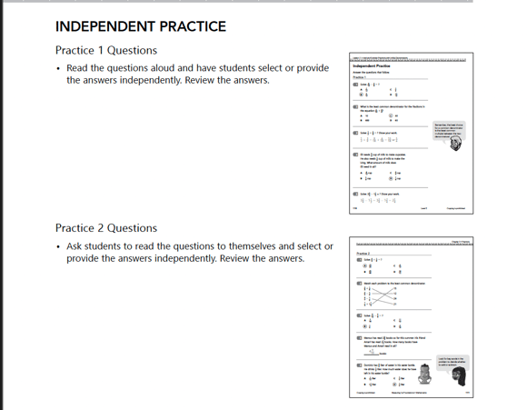 Found Math TE Independent Practice
