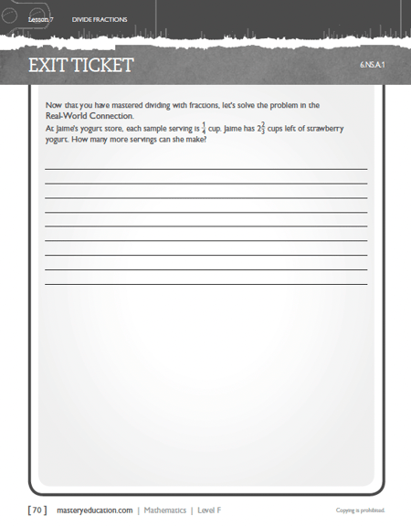 Preview of Exit Ticket