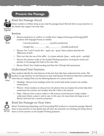 Measuring Up for English Language Learners Preparing for the NYSESLAT teacher edition page