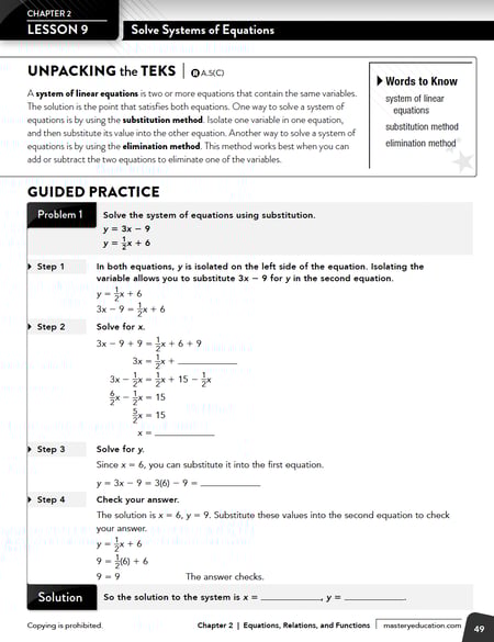 TX EOC Alg 1 Intro
