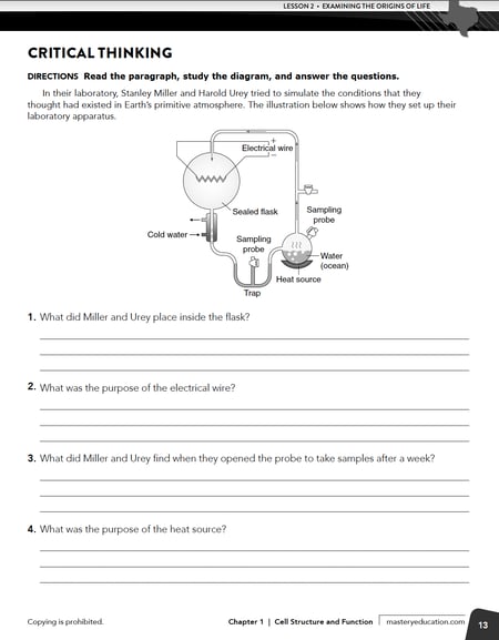 TX EOC Bio Critical Thinking