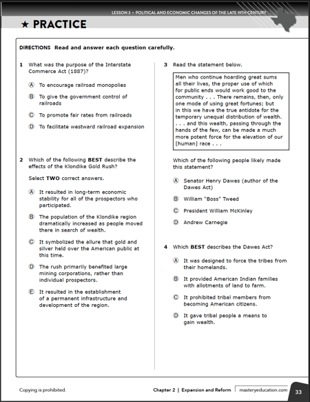 TX EOC History Practice
