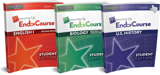 Measuring Up End of Course English 1, Biology, and U.S. History covers