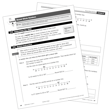 Measuring Up to the TEKS Math Student edition pages