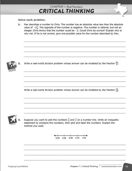 TX Express Math Critical Thinking