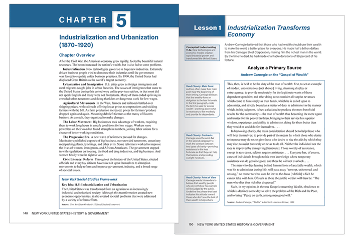U.S. History and Government sample pages