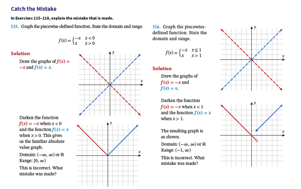 Wiley Algebra and Trigonometry Catch the Mistake sample page