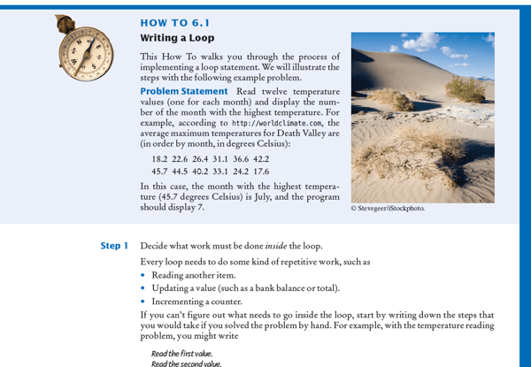 How to Write a Loop section from Lesson page from Wiley Big Java: Early Objects sample page