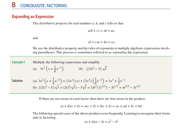 Factoring Section from Wiley Functions Modeling Change: A Preparation for Calculus book