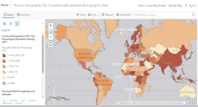 Wiley Human Geography for the AP Course map image