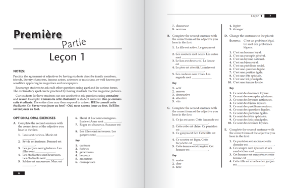 French Is Fun Teacher Edition sample pages