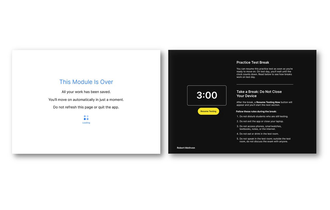 Mockup of AP Authentic Testing Experience