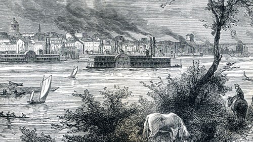 Historical drawing of St. Louis river