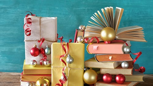 Stack of wrapped books