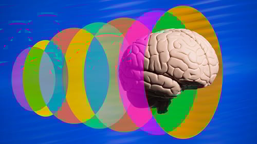 brain going through multicolored circles