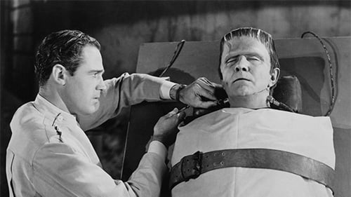 Black and white photograph from Frankenstein film