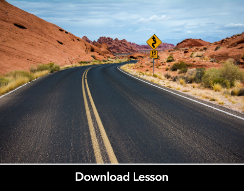 Text: Download Lesson; Image: Road in the Southwest