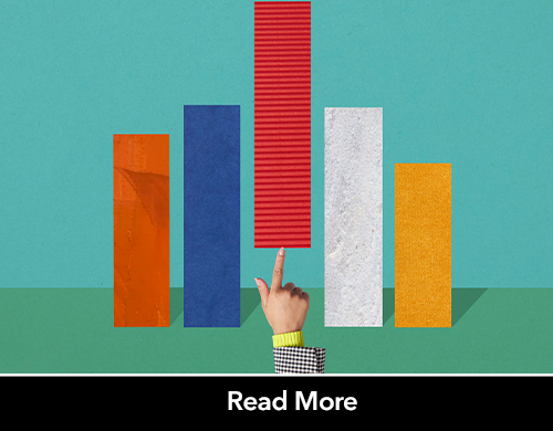 hand pointing at different colored bars 